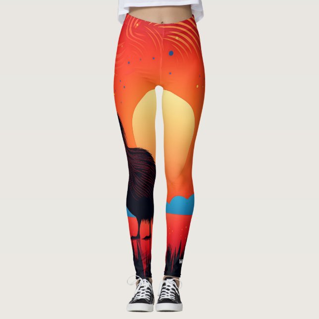 Kiwi Bird at Twilight  Leggings (Front)