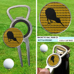 Kiwi Bird Golf marker, Aotearoa, Gold, New Zealand Divot Tool<br><div class="desc">Golf Ball Marker / Bottle Opener & Divot Tool: "Aotearoa" text and design writting with Kiwi Bird silhouette - nocturnal bird,  symbol of the New Zealand,  adventure travel and kiwi fruit from fabulous country of the "Long White Cloud"</div>