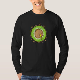 Kiwi Bird Head With Kiwi Fruit T-Shirt