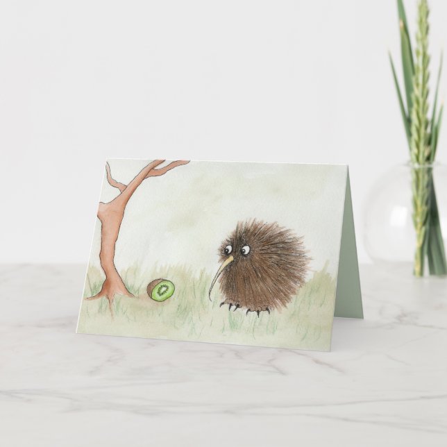 Kiwi Bird & Kiwi Fruit Card (Front)
