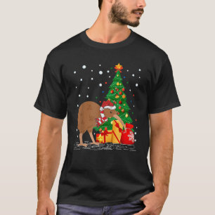 Kiwi Bird Lover Gift Santa Hat Kiwi Christmas T-Shirt