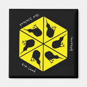 Kiwi Bird & New Zealand/ Aotearoa Islands (pizza) Magnet