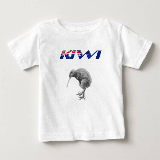 Kiwi Bird New Zealand flag logo gifts Baby T-Shirt (Front)