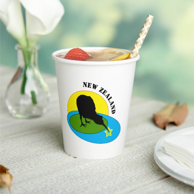 Kiwi Bird & New Zealand party / drinks Paper Cups (Insitu)
