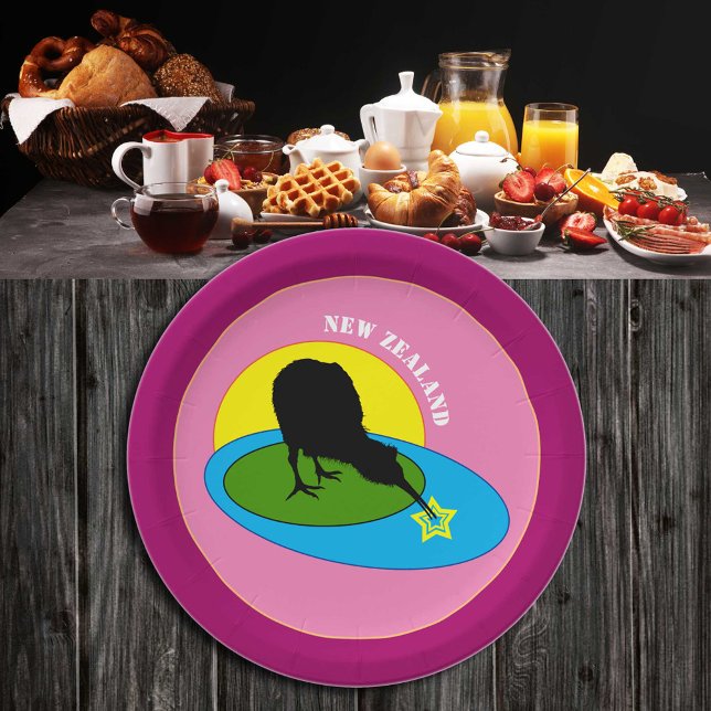 Kiwi Bird & New Zealand / party plates (Creator Uploaded)