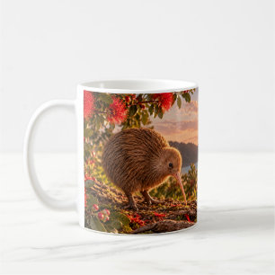 Kiwi Bird Pohutukawa New Zealand Christmas Gift Coffee Mug