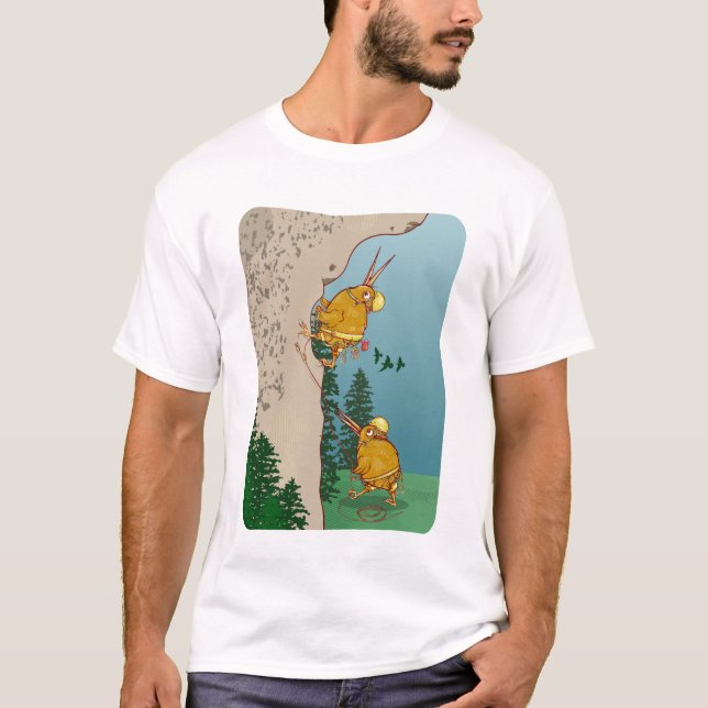 Kiwi Bird rock climbing T-Shirt (Front)