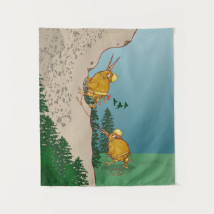 Kiwi Bird rock climbing Tapestry