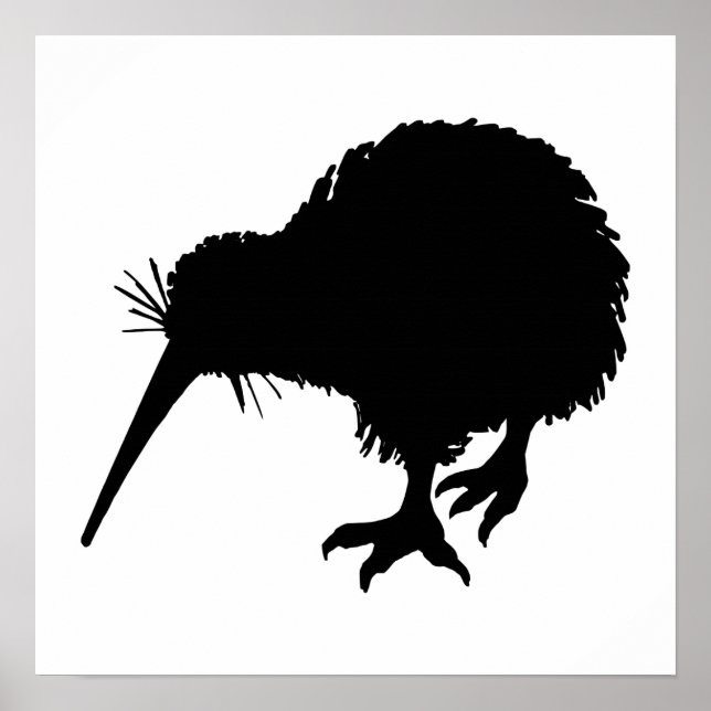 Kiwi Bird Silhouette Poster (Front)