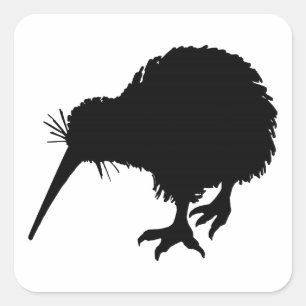 Kiwi Bird Silhouette Square Sticker