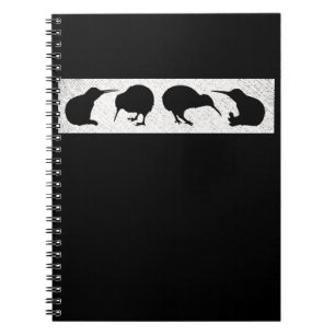 Kiwi Bird Silhouettes New Zealand Animal Notebook