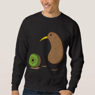 Kiwi bird with a cut kiwi fruit sweatshirt