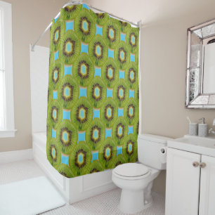 Kiwi Blue Green Colourful Pattern 4Mark Shower Curtain