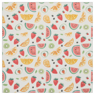 Kiwi & Botanical Pattern  Fabric