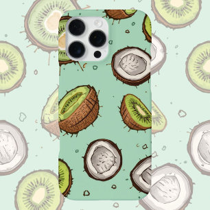 Kiwi & Coconut Duo Tropical Watercolor Fruit iPhone 16 Pro Max Case