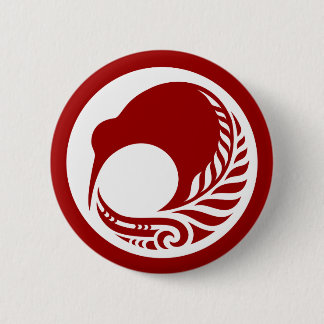 Kiwi Fern Disc 6 Cm Round Badge