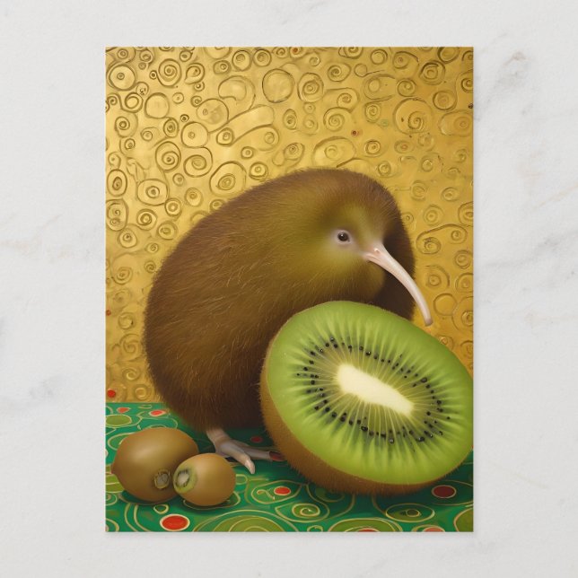 Kiwi Fruit and Bird Postcard (Front)