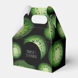 Kiwi Fruit Birthday Watercolor Black Favour Box