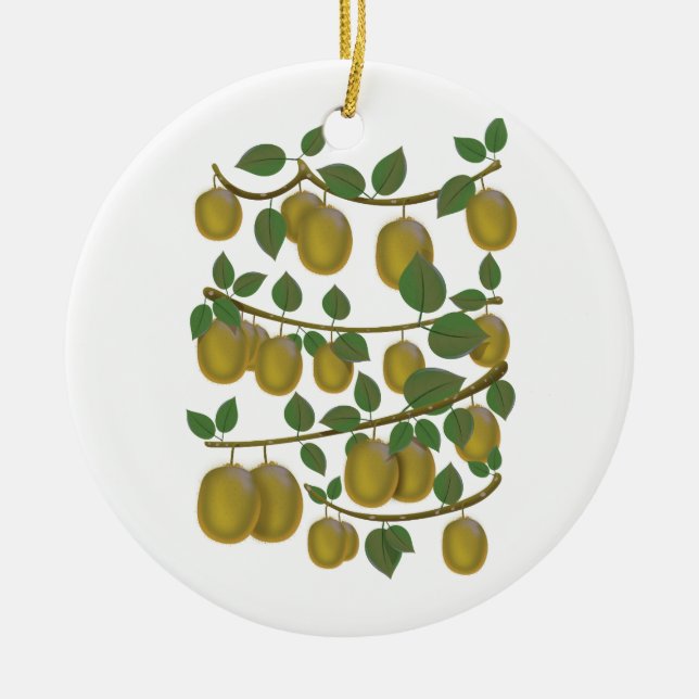 Kiwi Fruit Ceramic Ornament (Front)