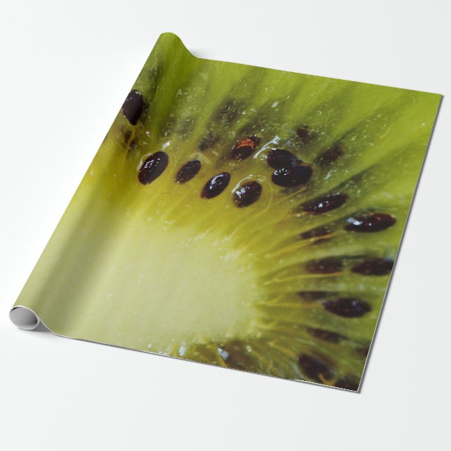 Kiwi fruit closeup photo wrapping paper (Unrolled)