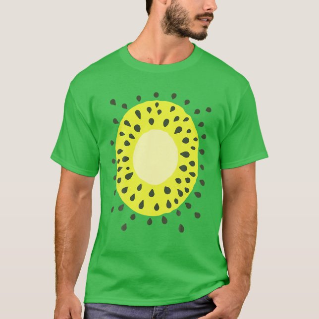Kiwi Fruit Costume Vegan Halloween Lazy Costume T-Shirt (Front)