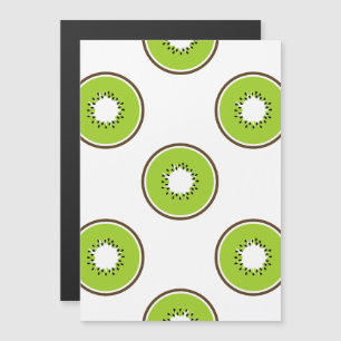 Kiwi fruit cross section slices magnetic invitation