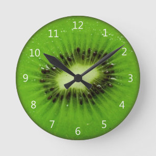 Kiwi Fruit Fresh Slice - Round Wall Clock