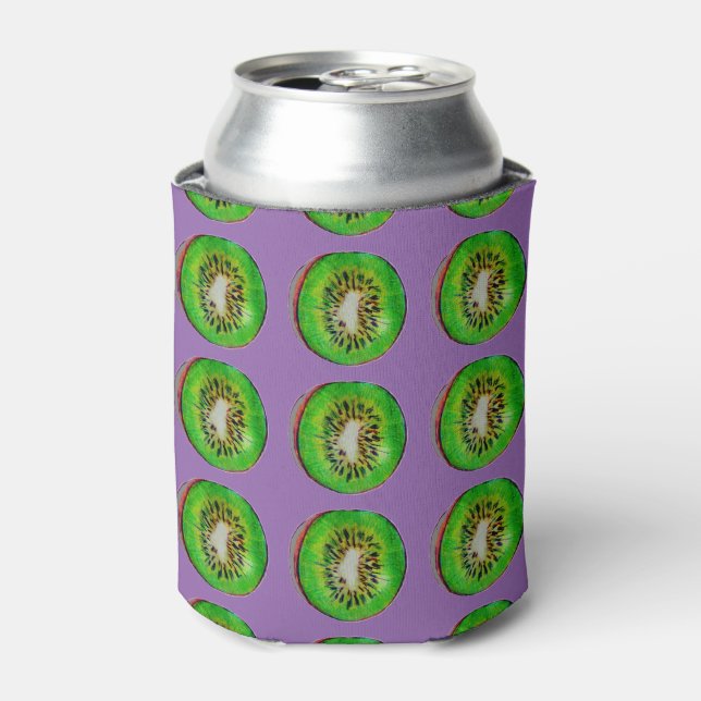 Kiwi Fruit Green and Purple Can Cooler (Can Front)