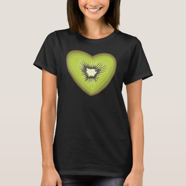 Kiwi Fruit Love Shape Exotic Fruit Sweet and Sour  T-Shirt (Front)