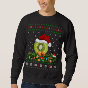 Kiwi Fruit Lover Xmas Santa Hat Ugly Kiwi Christma Sweatshirt
