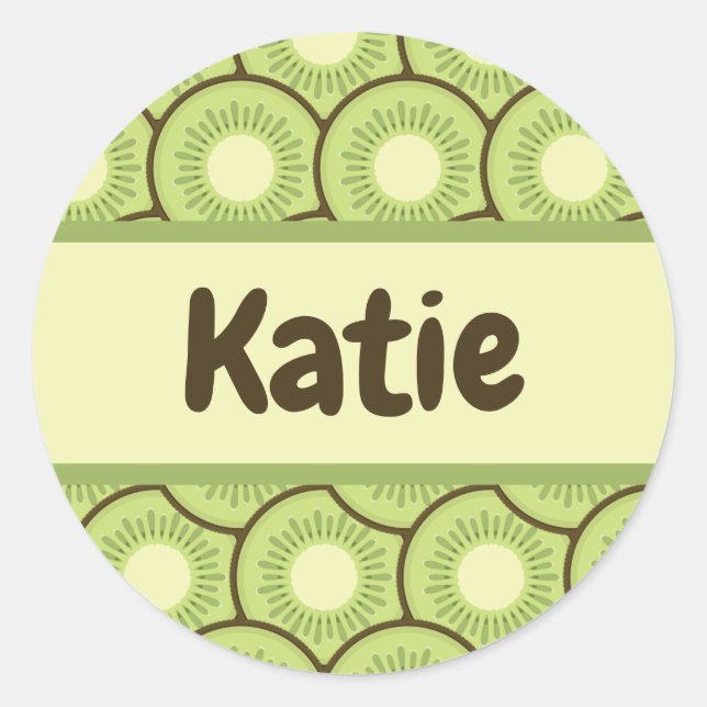 Kiwi Fruit Pattern Name Label (Front)