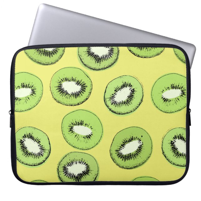 Kiwi fruit seamless pattern,background with kiwi s laptop sleeve (Front)