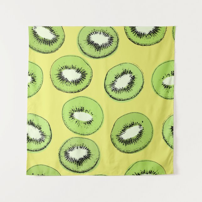 Kiwi fruit seamless pattern,background with kiwi s tapestry (Front)