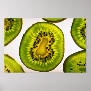 Kiwi fruit slice poster