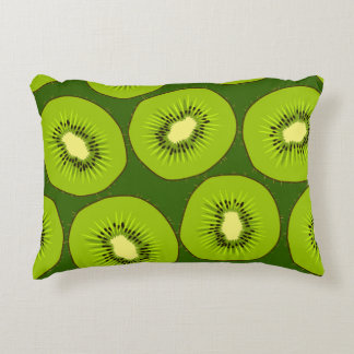 Kiwi fruit slices: dark green. decorative cushion