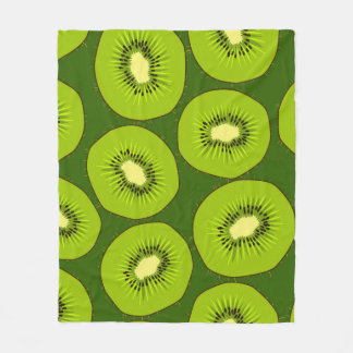 Kiwi fruit slices: dark green. fleece blanket