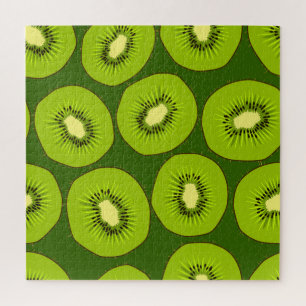 Kiwi fruit slices: dark green. jigsaw puzzle