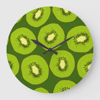 Kiwi fruit slices: dark green. large clock