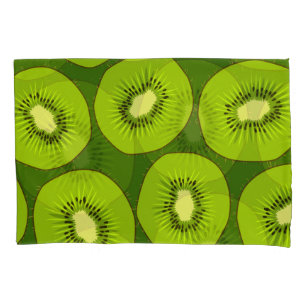 Kiwi fruit slices: dark green. pillowcase