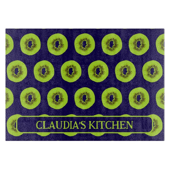 Kiwi Fruit Slices Patterned Kitchen Cutting Board (Front)
