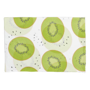 Kiwi fruit slices, seamless illustration. pillowcase