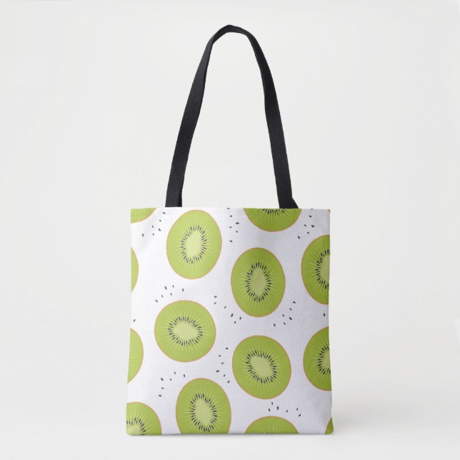 Kiwi fruit slices, seamless illustration. tote bag (Front)