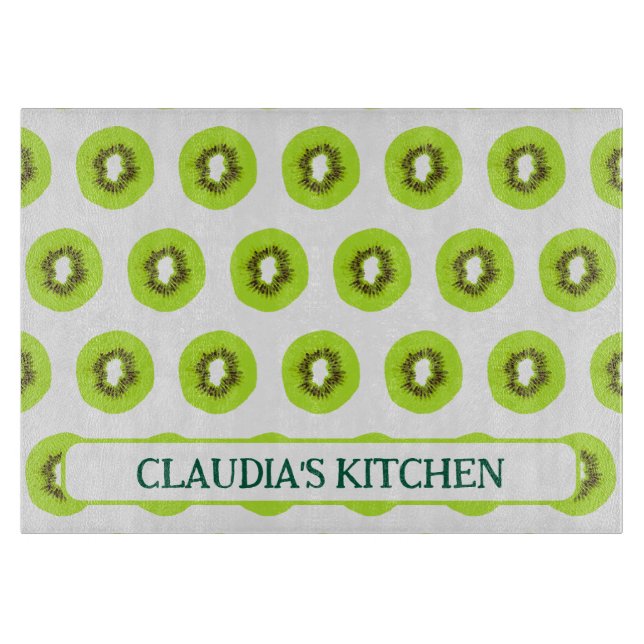 Kiwi Fruit Slices Tropical Kitchen Cutting Board (Front)