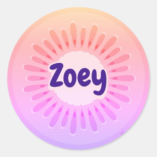 Kiwi Fruit Sunrise Name Label (Front)