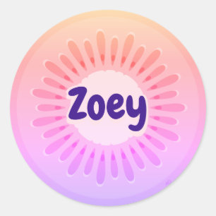 Kiwi Fruit Sunrise Name Label