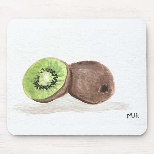 Kiwi fruit watercolour mouse pad (Front)