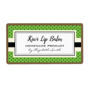 Kiwi green fruit flavour lip balm packaging label