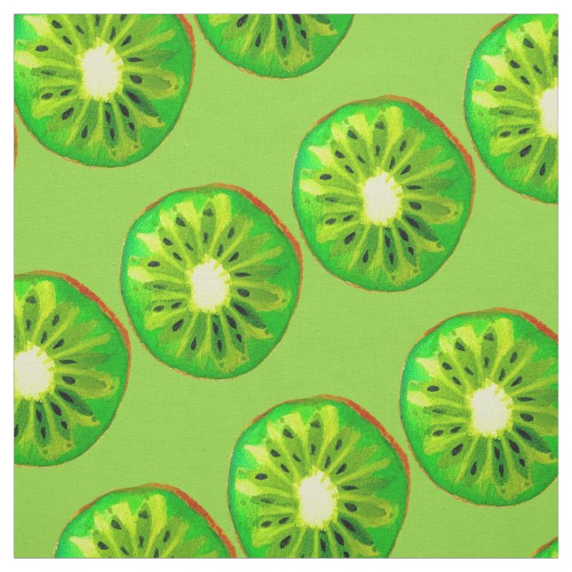 Kiwi green fruit pop art kitsch fabric (Swatch)