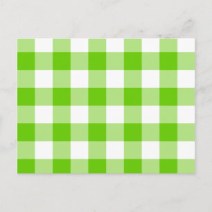 Kiwi Green Gingham Postcard