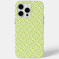 Kiwi Green Greek Key Pattern